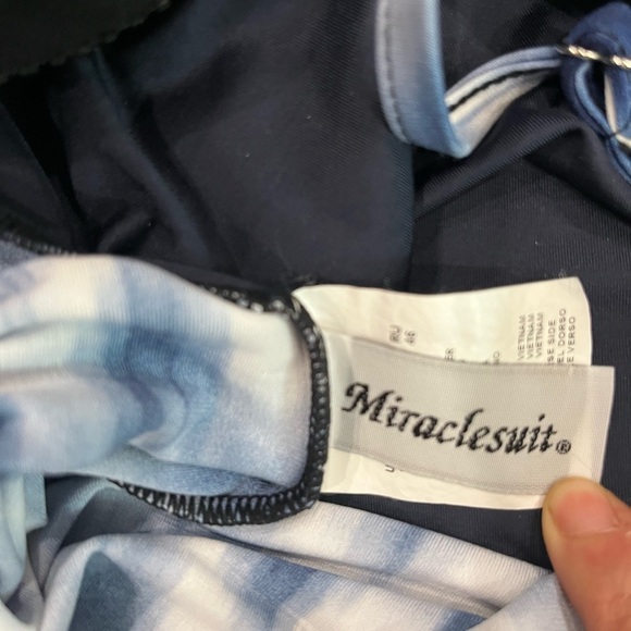 [US10]Miraclesuit Blue Waves Tankini Top - Picture 5 of 6